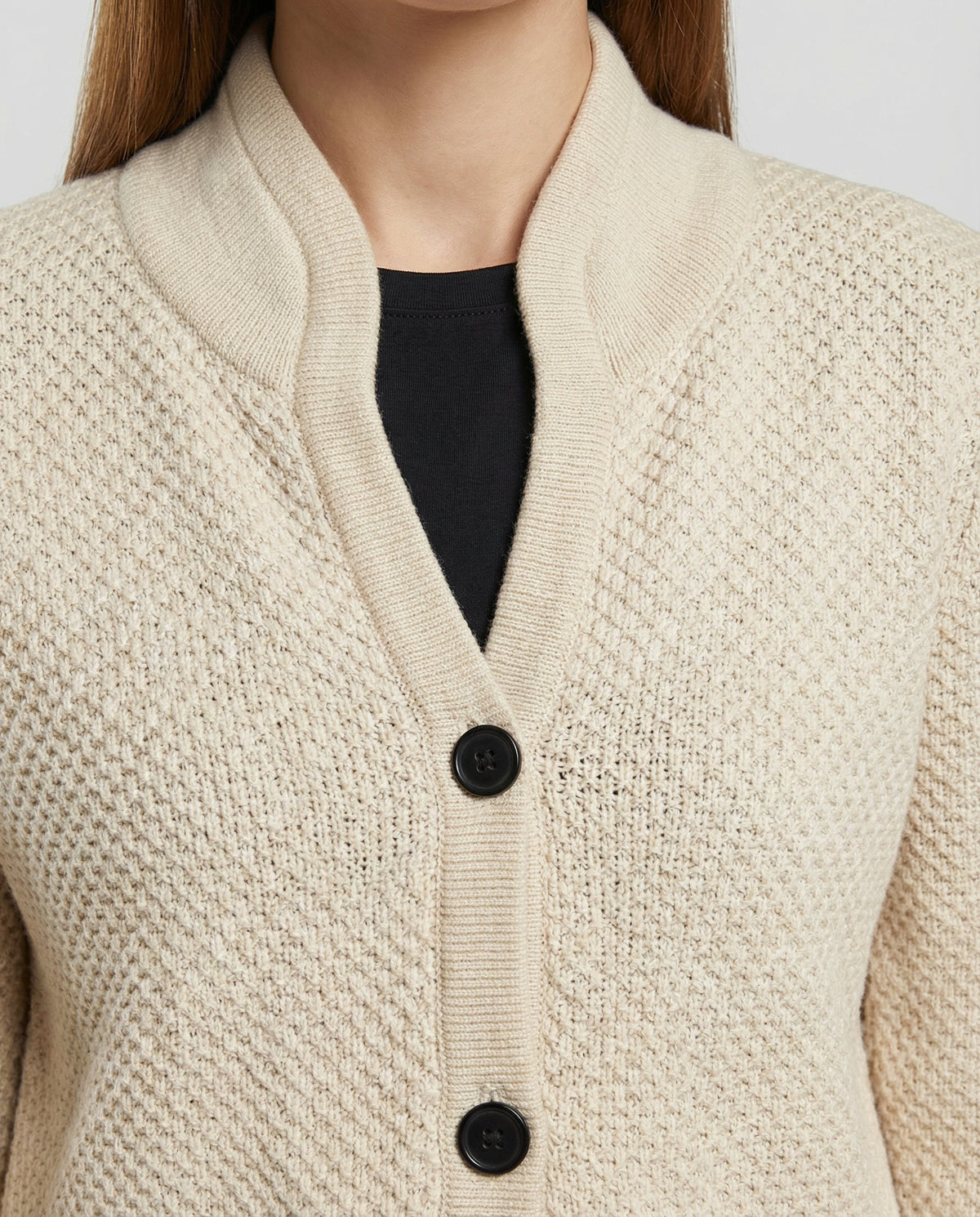 Women's Cashmere Cardigan – Button Front, Honeycomb Knit