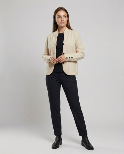 Women's Cashmere Cardigan – Button Front, Honeycomb Knit