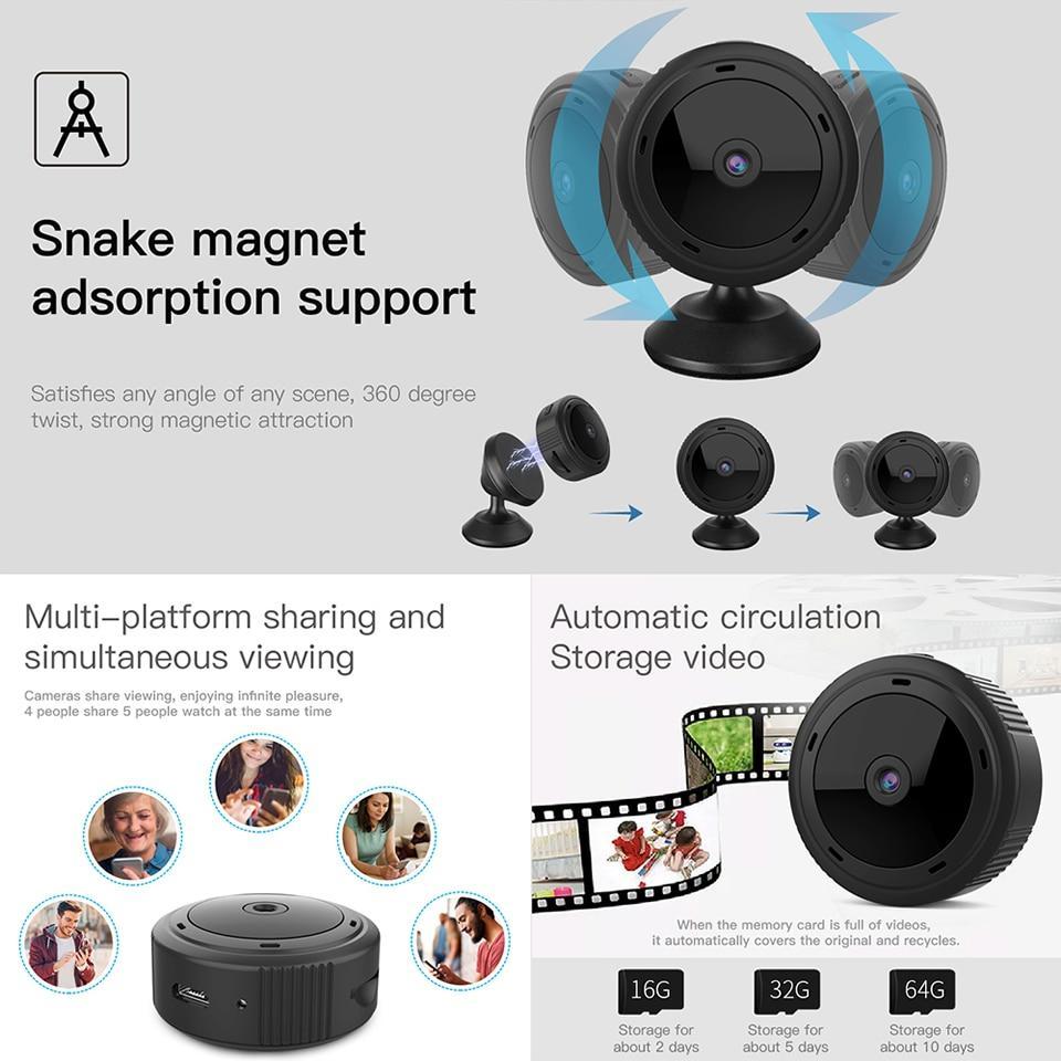 Mini WiFi Camera 1080P HD IR Night Vision Home Security Camera Baby Monitor 2