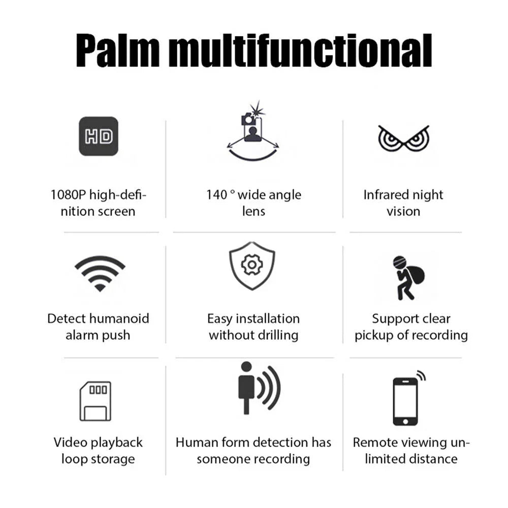 Mini WiFi Camera 1080P Night Vision Motion Alerts Remote Control Easy App Installation Home Security 2025 2