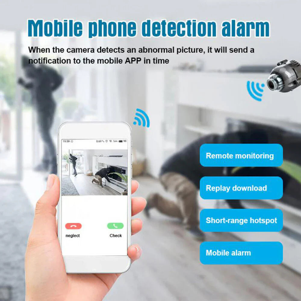 Mini WiFi Camera 1080P Night Vision Motion Alerts Remote Control Easy App Installation Home Security 2025 5
