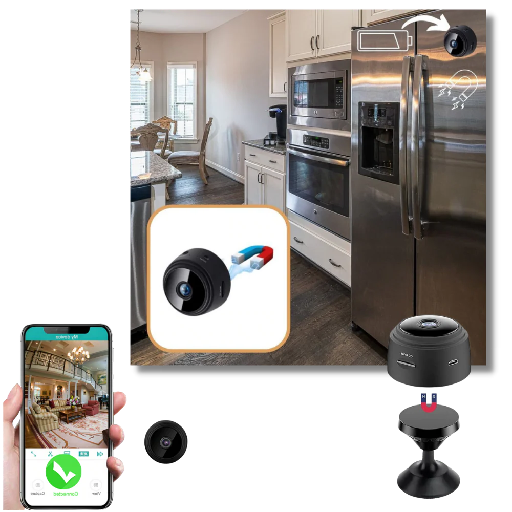 Mini Wireless Security Camera Magnetic Mount Indoor WiFi Camera Trap 2025 Night Vision Motion Alerts 2
