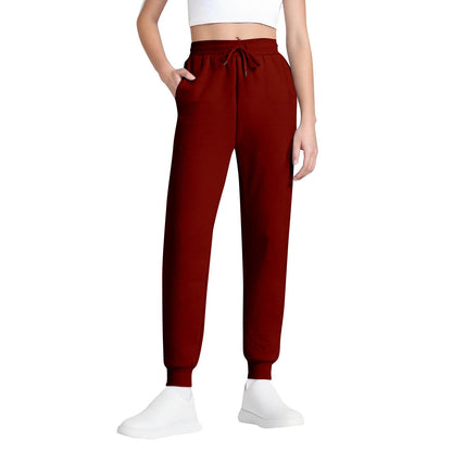 Women's Joggers – High-Waisted, Drawstring, Soft Cotton Blend