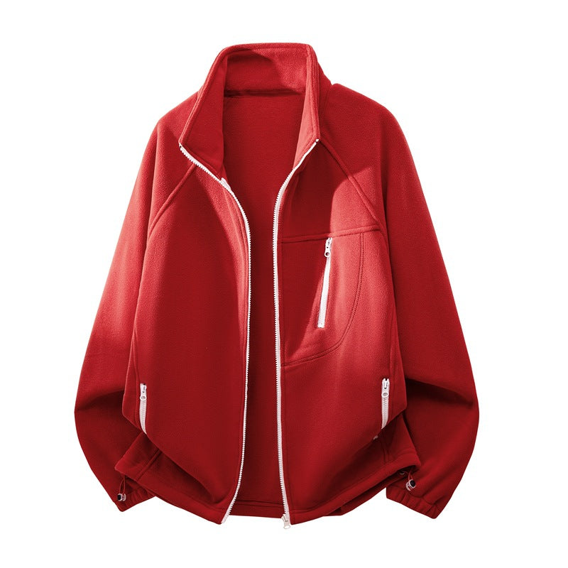 Unisex Fleece Jacket – Full-Zip, Stand Collar, Thermal