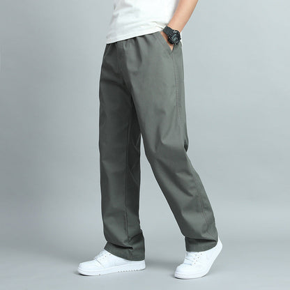 Men's Cotton Chino Pants – Elastic Waistband, Woven Fabric