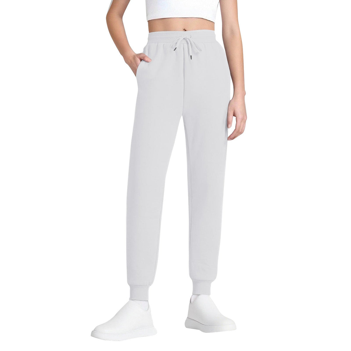 Women's Joggers – High-Waisted, Drawstring, Soft Cotton Blend