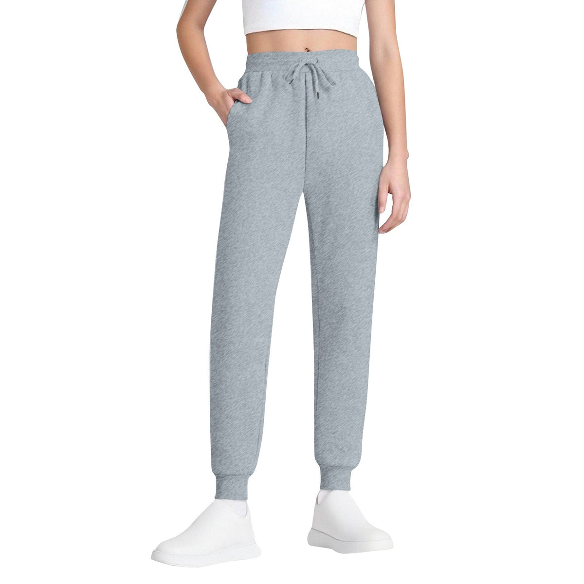 Women's Joggers – High-Waisted, Drawstring, Soft Cotton Blend