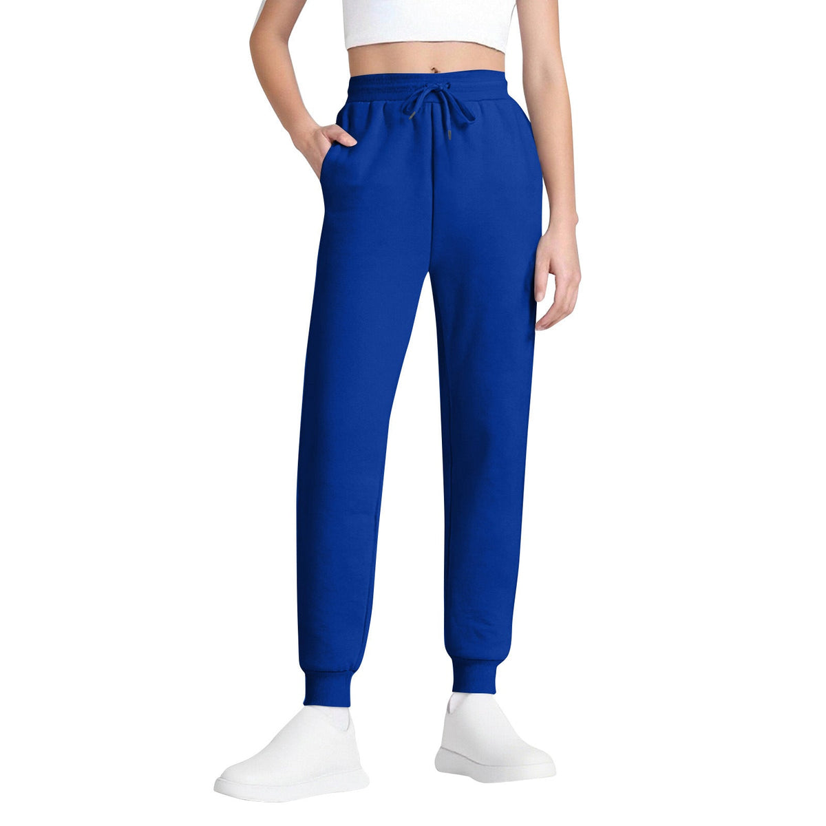 Women's Joggers – High-Waisted, Drawstring, Soft Cotton Blend