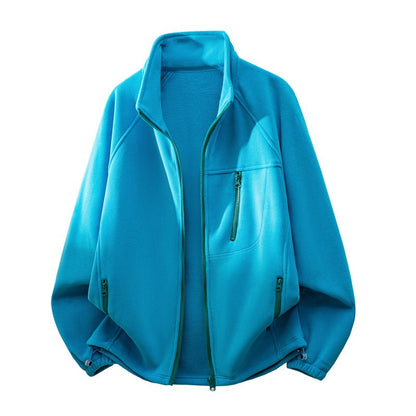 Unisex Fleece Jacket – Full-Zip, Stand Collar, Thermal