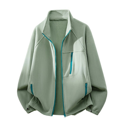 Unisex Fleece Jacket – Full-Zip, Stand Collar, Thermal