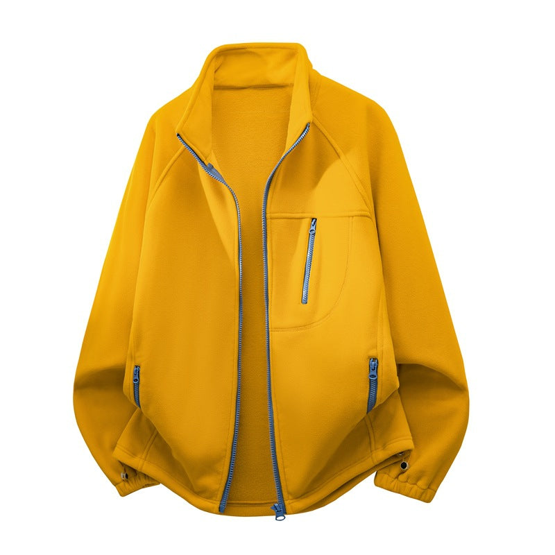 Unisex Fleece Jacket – Full-Zip, Stand Collar, Thermal