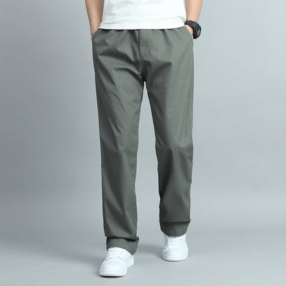 Men's Cotton Chino Pants – Elastic Waistband, Woven Fabric