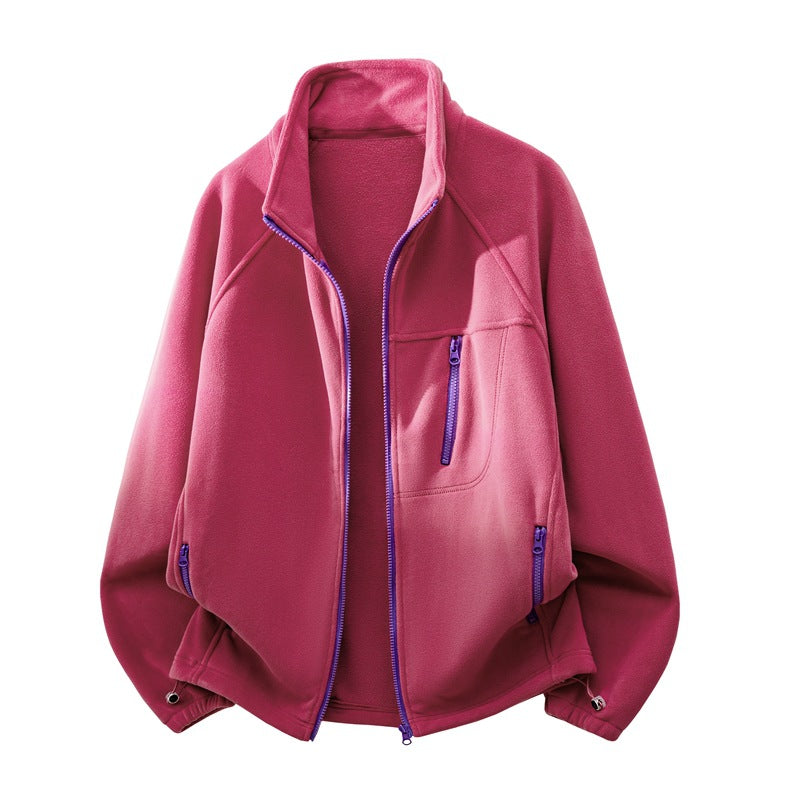 Unisex Fleece Jacket – Full-Zip, Stand Collar, Thermal