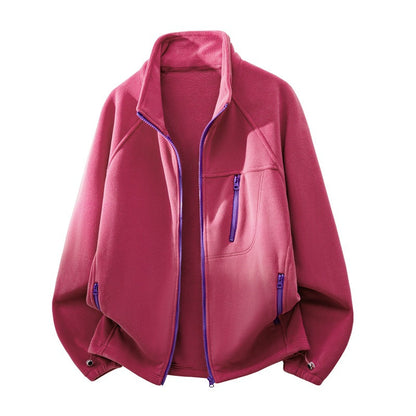 Unisex Fleece Jacket – Full-Zip, Stand Collar, Thermal
