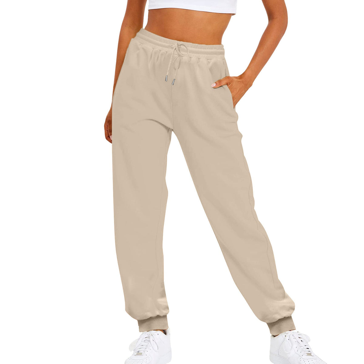 Women's Jogger Pants – High-Waisted, Drawstring