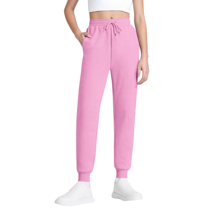Women's Joggers – High-Waisted, Drawstring, Soft Cotton Blend