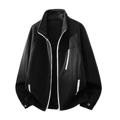 Unisex Fleece Jacket – Full-Zip, Stand Collar, Thermal