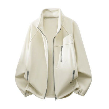 Unisex Fleece Jacket – Full-Zip, Stand Collar, Thermal