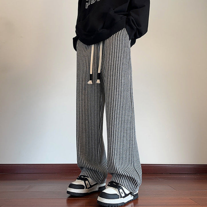 Women's Wide-Leg Pants – Herringbone, Drawstring