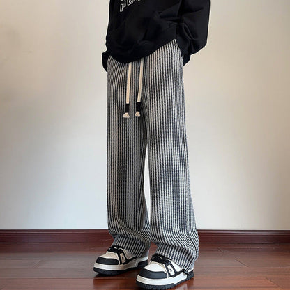 Women's Wide-Leg Pants – Herringbone, Drawstring