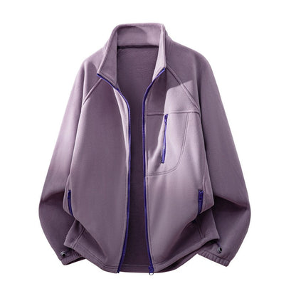 Unisex Fleece Jacket – Full-Zip, Stand Collar, Thermal
