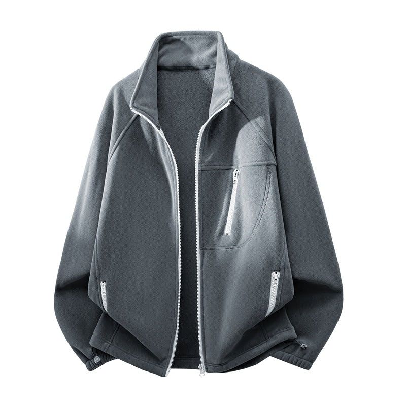 Unisex Fleece Jacket – Full-Zip, Stand Collar, Thermal