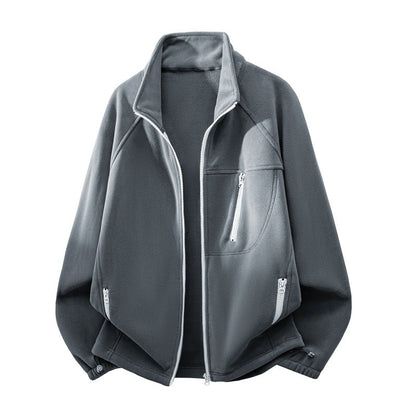 Unisex Fleece Jacket – Full-Zip, Stand Collar, Thermal