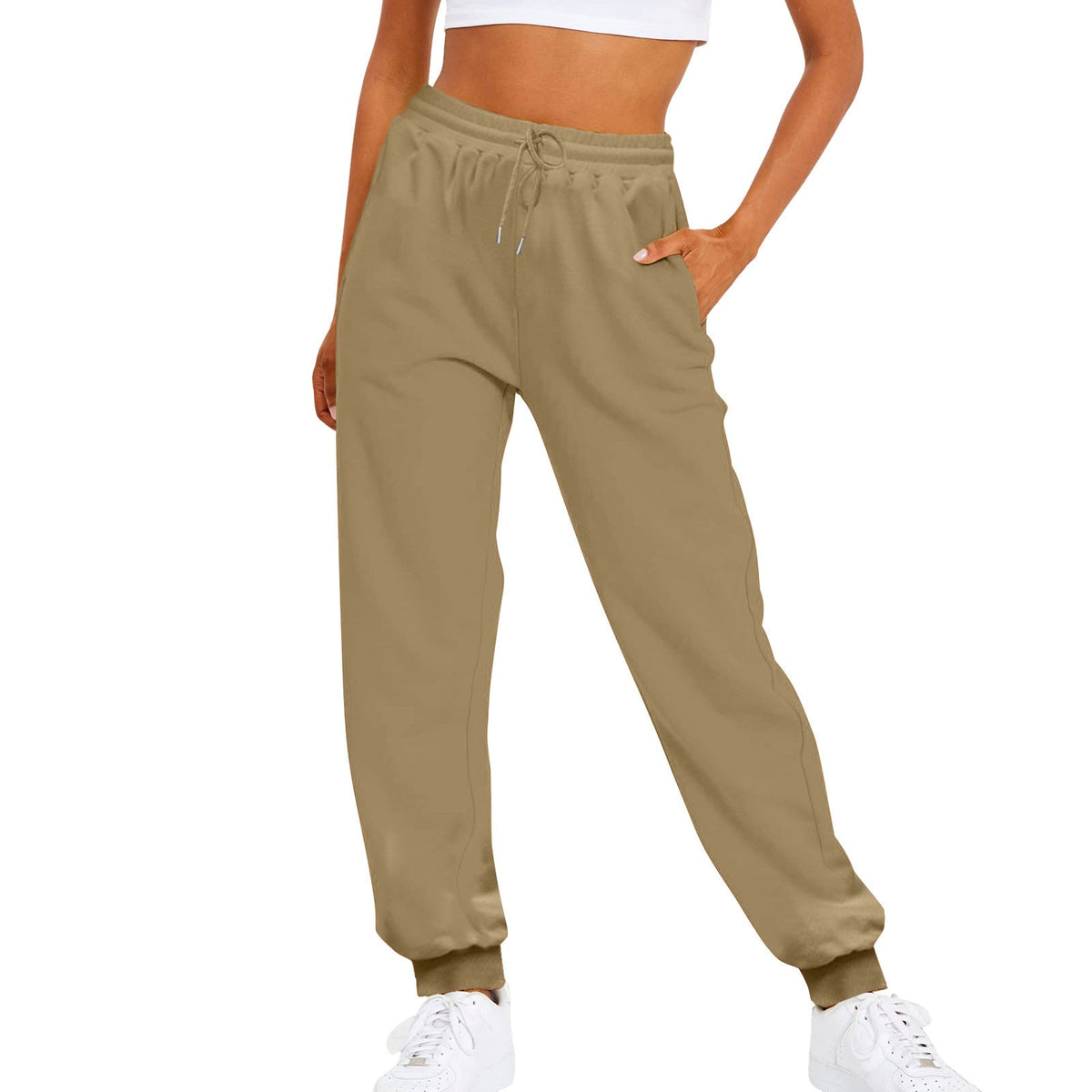 Women's Jogger Pants – High-Waisted, Drawstring