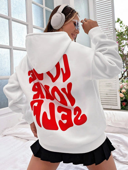 Women's Fleece Pullover Hoodie – Drawstring Pocket