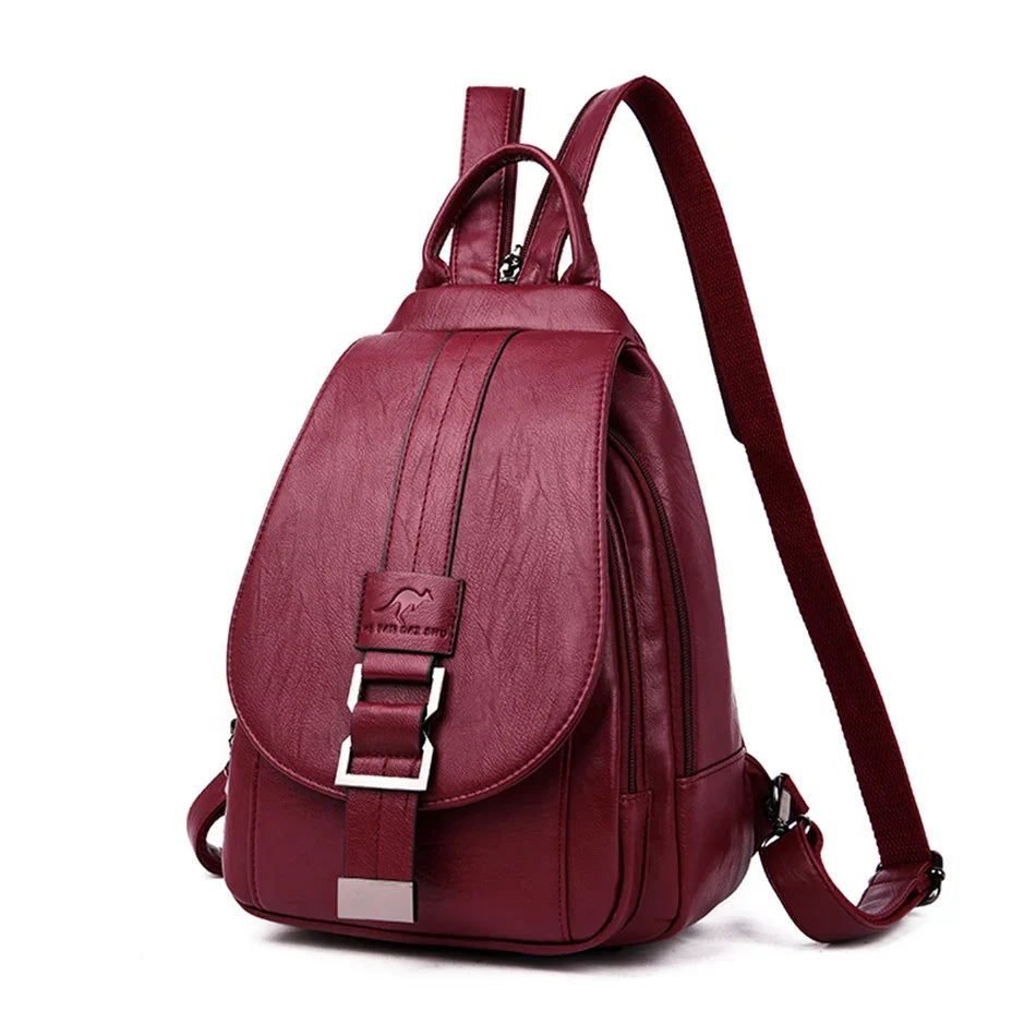 Premium Water-Resistant Leather Backpack for Women 0