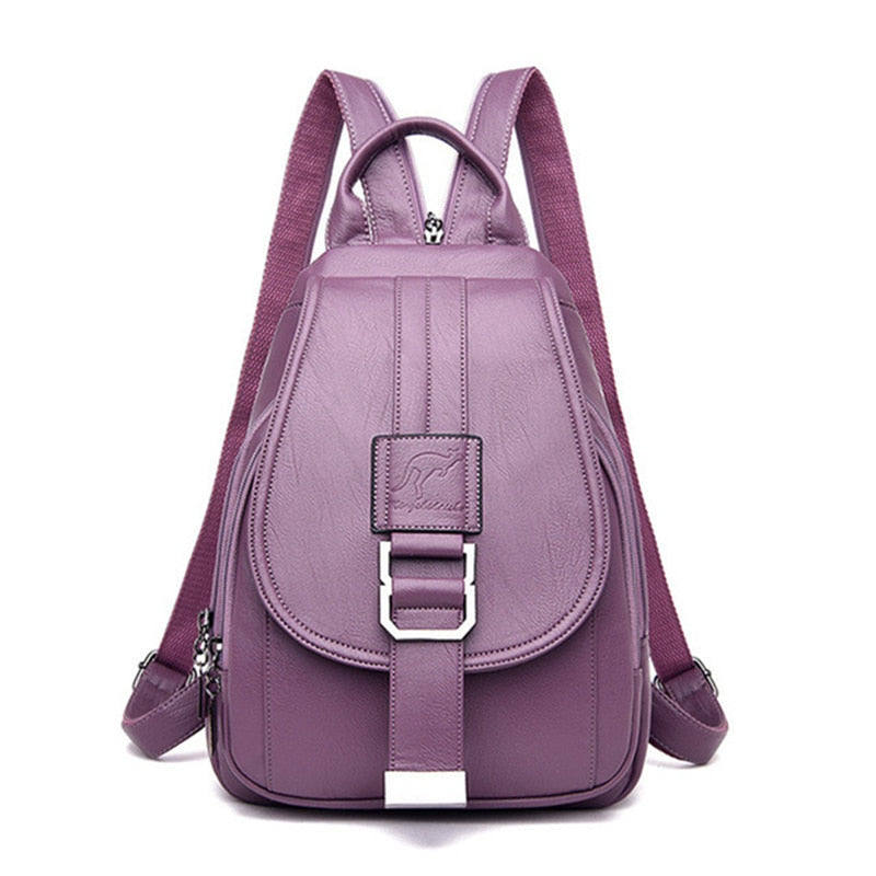 Premium Water-Resistant Leather Backpack for Women 2