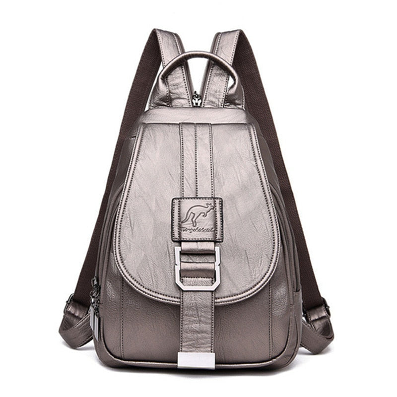 Premium Water-Resistant Leather Backpack for Women 5
