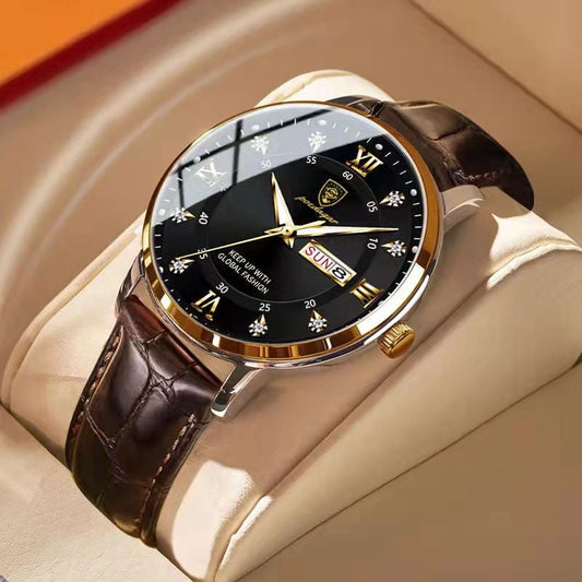 Robust men's wristwatch – waterproof, luminous hands, for business and outdoor use 0