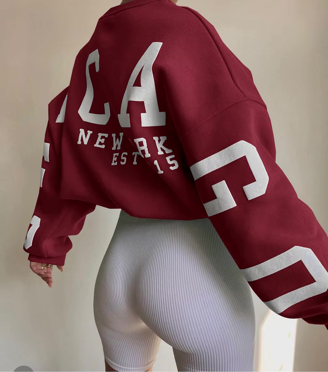 Women's Oversized Sweatshirt – Graphic Print Drop Shoulder