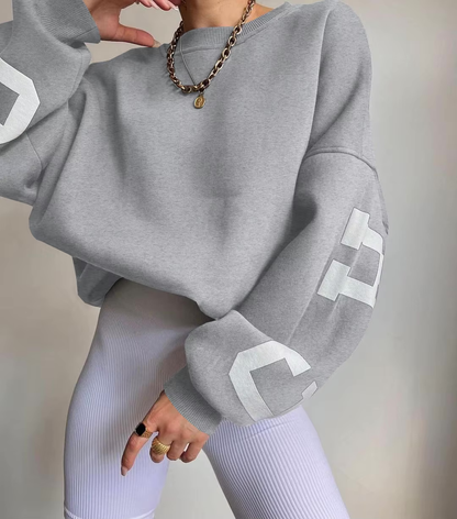 Women's Oversized Sweatshirt – Graphic Print Drop Shoulder