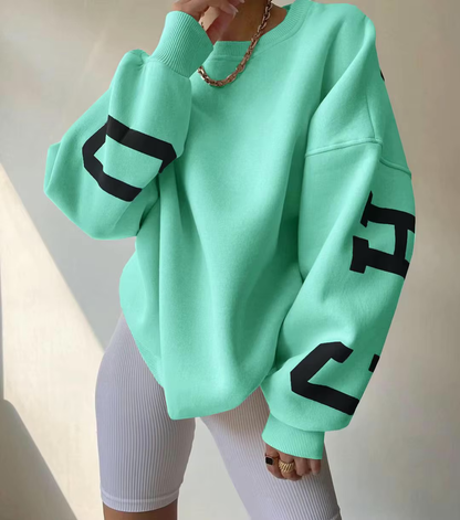 Women's Oversized Sweatshirt – Graphic Print Drop Shoulder