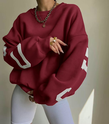 Women's Oversized Sweatshirt – Graphic Print Drop Shoulder
