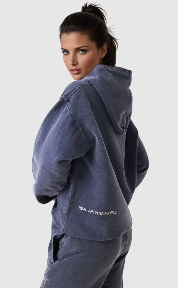Women's Hoodie – Rhinestone Lettering Pouch Pocket