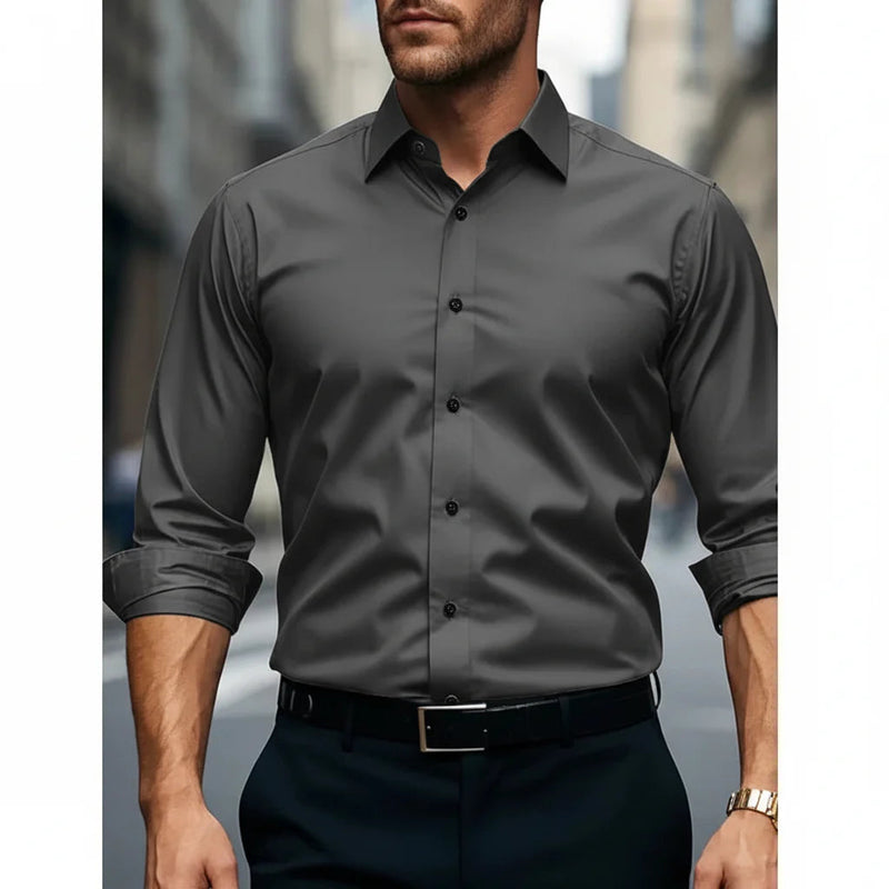 Men's Slim Fit Long Sleeve Button-Down Shirt