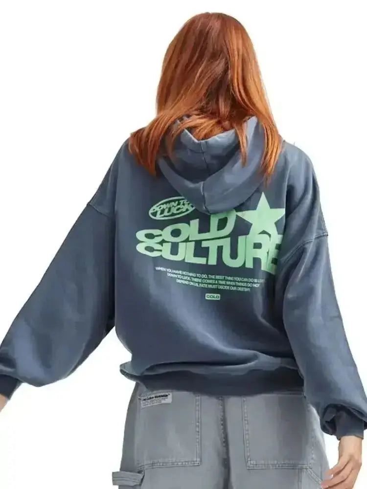 Women's Oversized Hoodie – Back Graphic Print, Relaxed Fit
