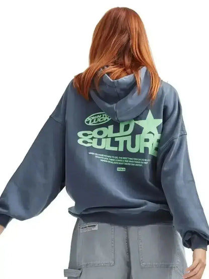 Women's Oversized Hoodie – Back Graphic Print, Relaxed Fit