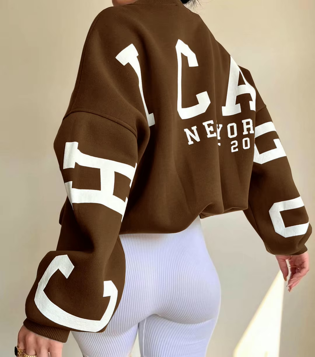 Women's Oversized Sweatshirt – Graphic Print Drop Shoulder