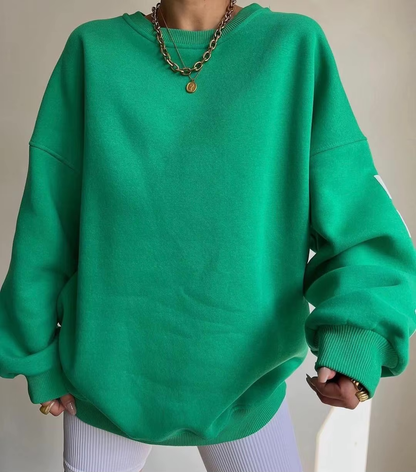Women's Oversized Sweatshirt – Graphic Print Drop Shoulder