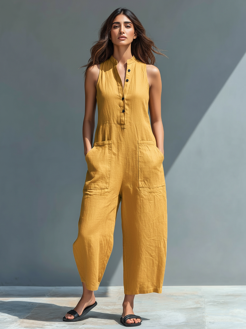 Octavia | Women's Sleeveless High Collar Elegant Jumpsuit