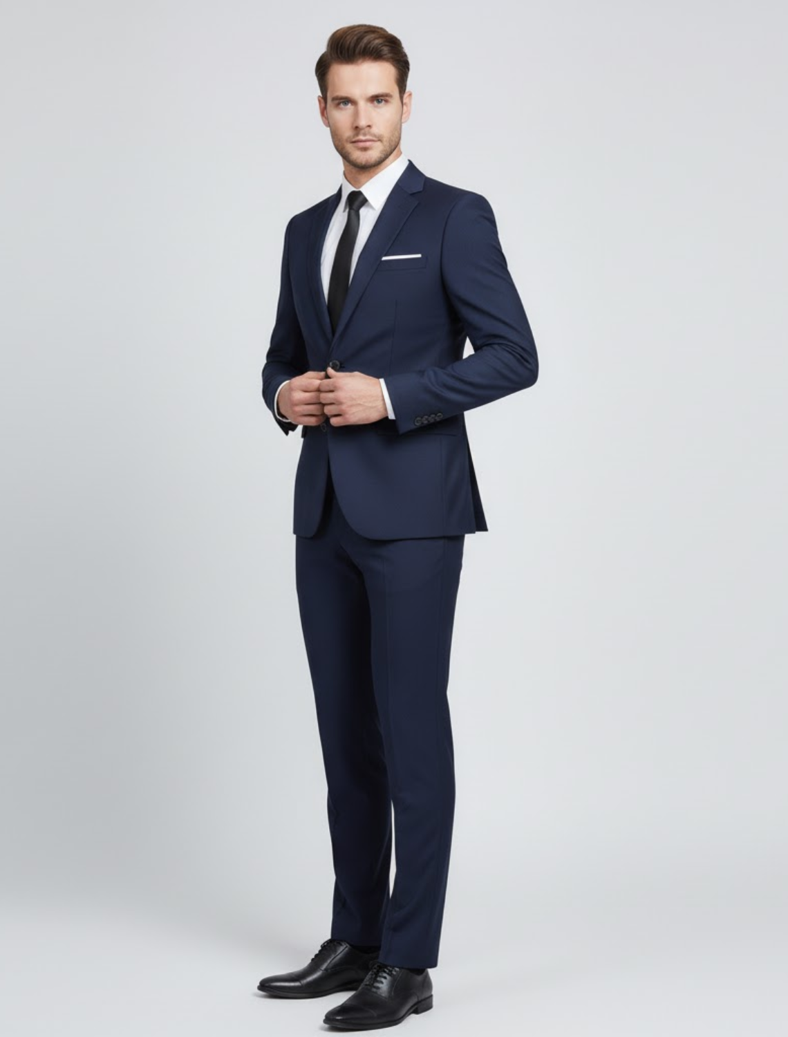 Men's Single-Breasted Slim Fit Two Piece Suit with Notch Lapel