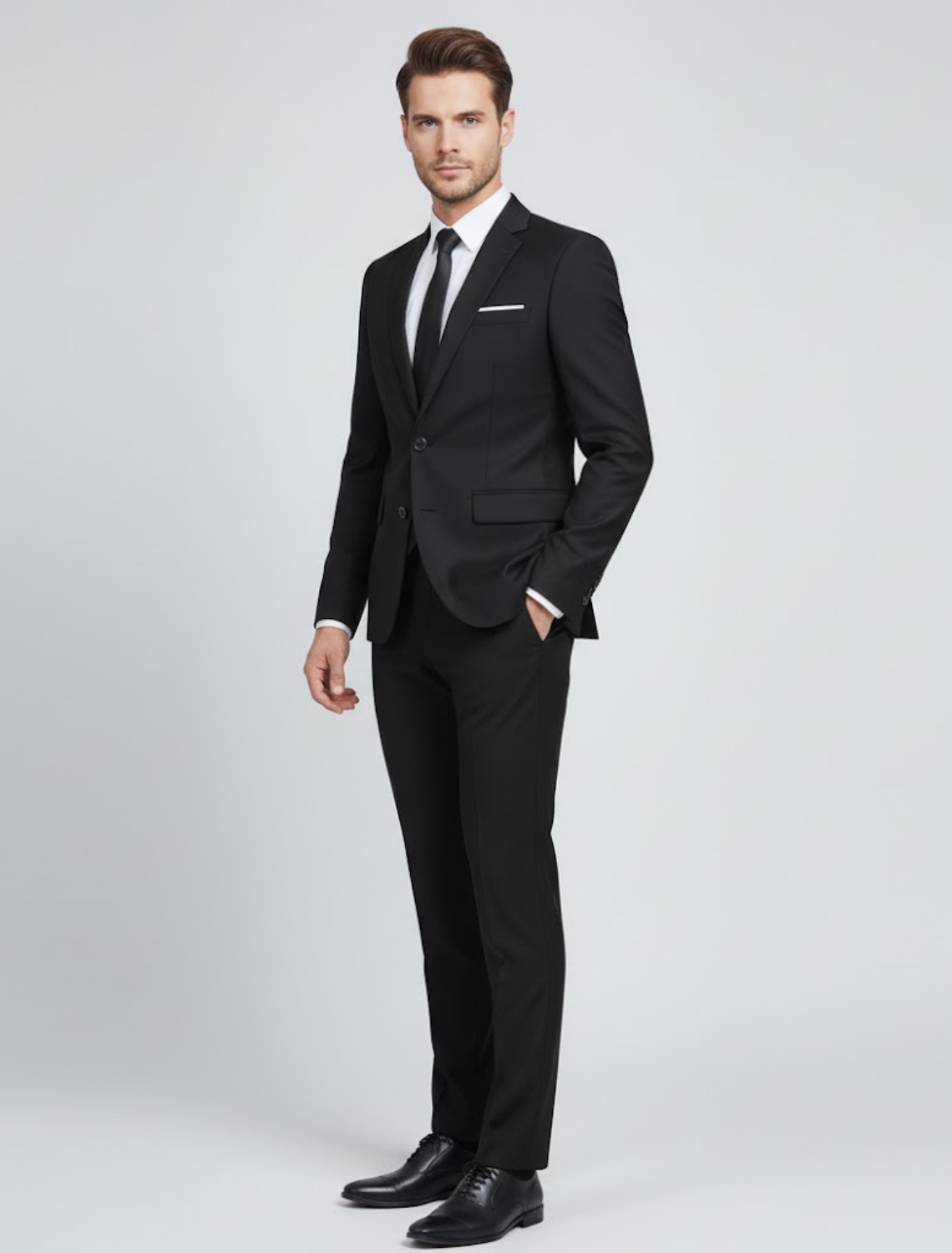 Men's Single-Breasted Slim Fit Two Piece Suit with Notch Lapel