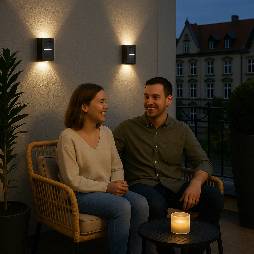SolarGlow™ Luxe Solar Wall Lights – Wireless, Stylish & Ready for Balmy Evenings 6