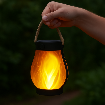 Solar lantern lights with flickering flame effect for outdoor garden and patio decoration, dual charging modes, waterproof design 6