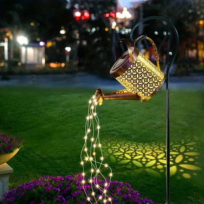Solar watering can light retro metal pendant lamp outdoor garden decoration summer 2025 waterproof playful 0