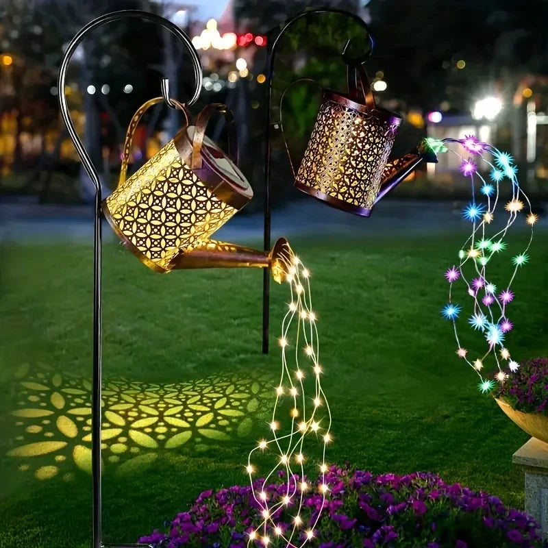 Solar watering can light retro metal pendant lamp outdoor garden decoration summer 2025 waterproof playful 1